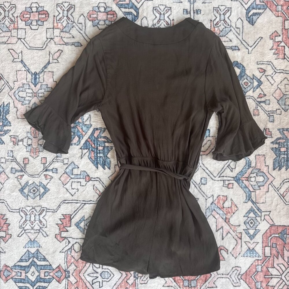 Lulus Matty Boy Flap Pocket Romper Dark Olive - size Small - Picture 3 of 3